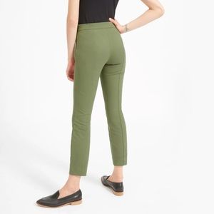Everlane The Side-Zip Stretch Cotton Pant Olive Green
